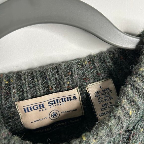Green and grey cable knit sweater by High Sierra size - Picture 4 of 4